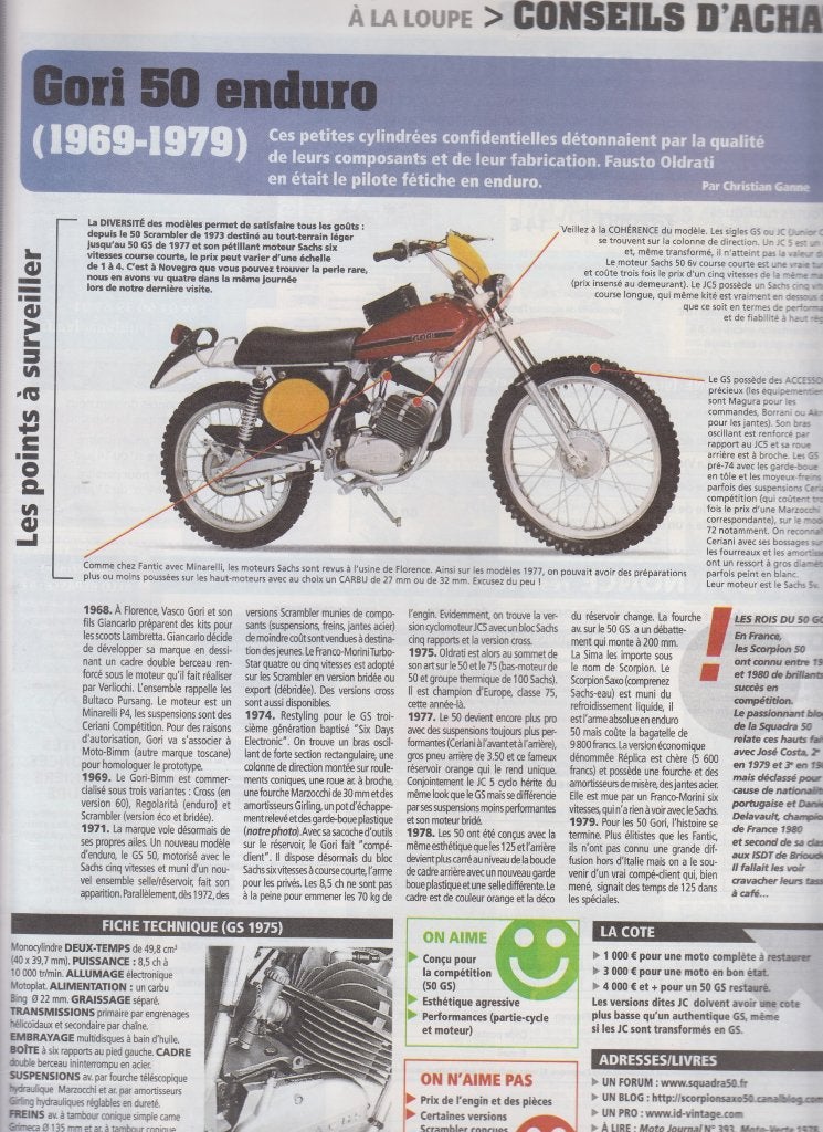 Cyclomoteur Gori 50 enduro collection, Verzenden, Gelezen