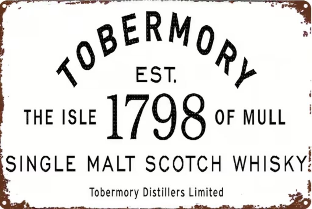 Panneau en métal Tobermory Whisky - Vintage Man Cave, Enlèvement ou Envoi, Neuf, Panneau publicitaire