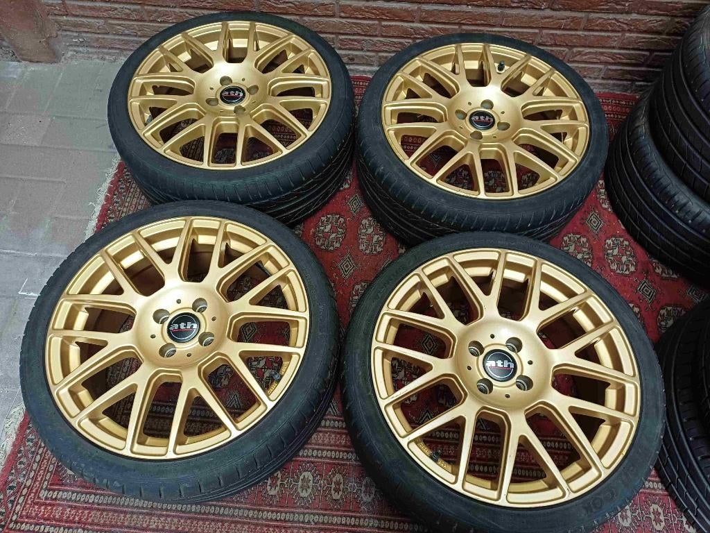 4 x band Hankook op vergulde aluminium velg ath sportwheels, Auto-onderdelen, Banden en Velgen, Ophalen, Gebruikt, Banden en Velgen