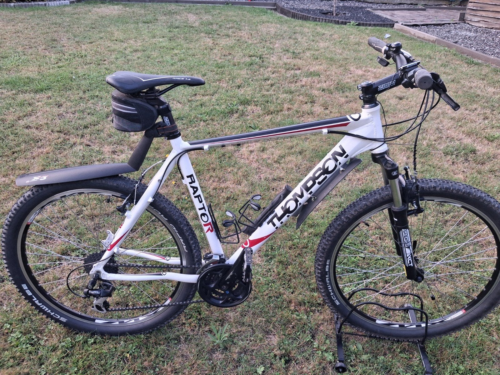 Thompson mtb met shimano versnellingen en voorvering, Velgrem, Zo goed als nieuw, Meer dan 20 versnellingen, 53 tot 57 cm
