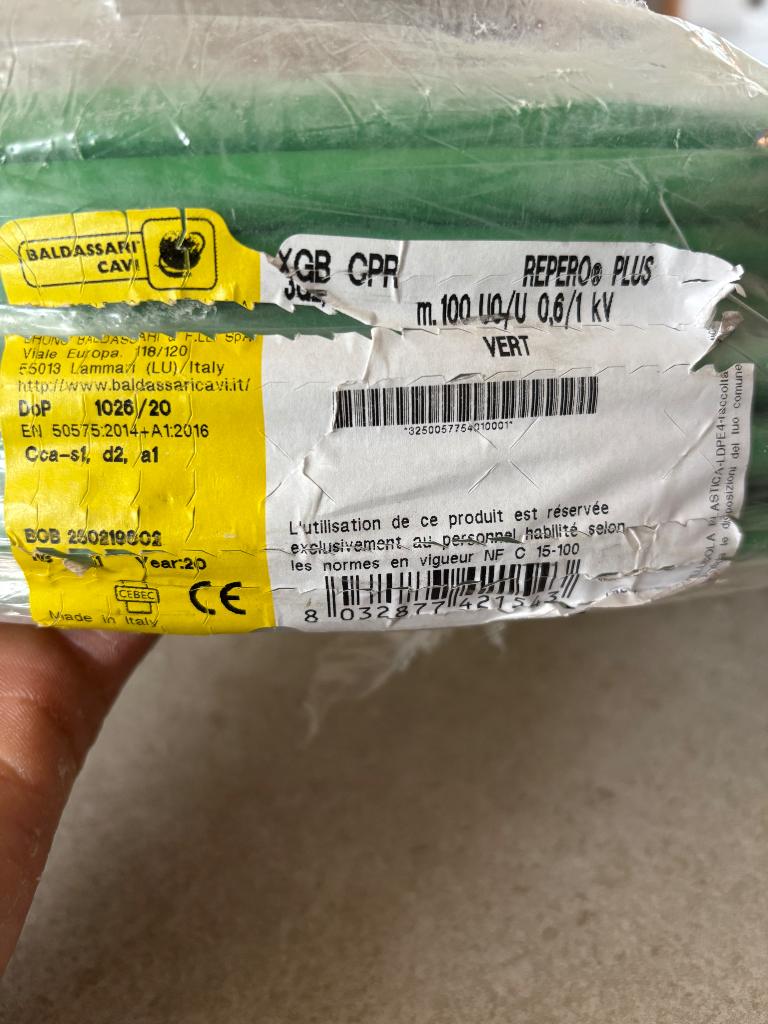 XGB 3G2,5 elektricieits kabel  +- 30 meter, Doe-het-zelf en Bouw, Ophalen, Nieuw, Kabel of Snoer