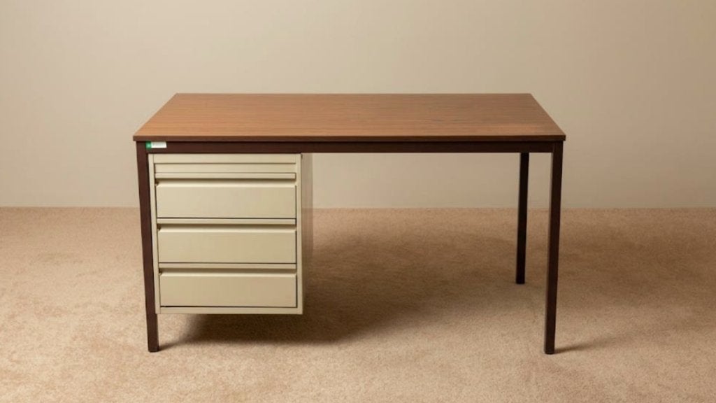 metalen bureau uit de jaren 60 met 3 hele diepe schuiven, Huis en Inrichting, Ophalen, Gebruikt, Met lades, Vintage