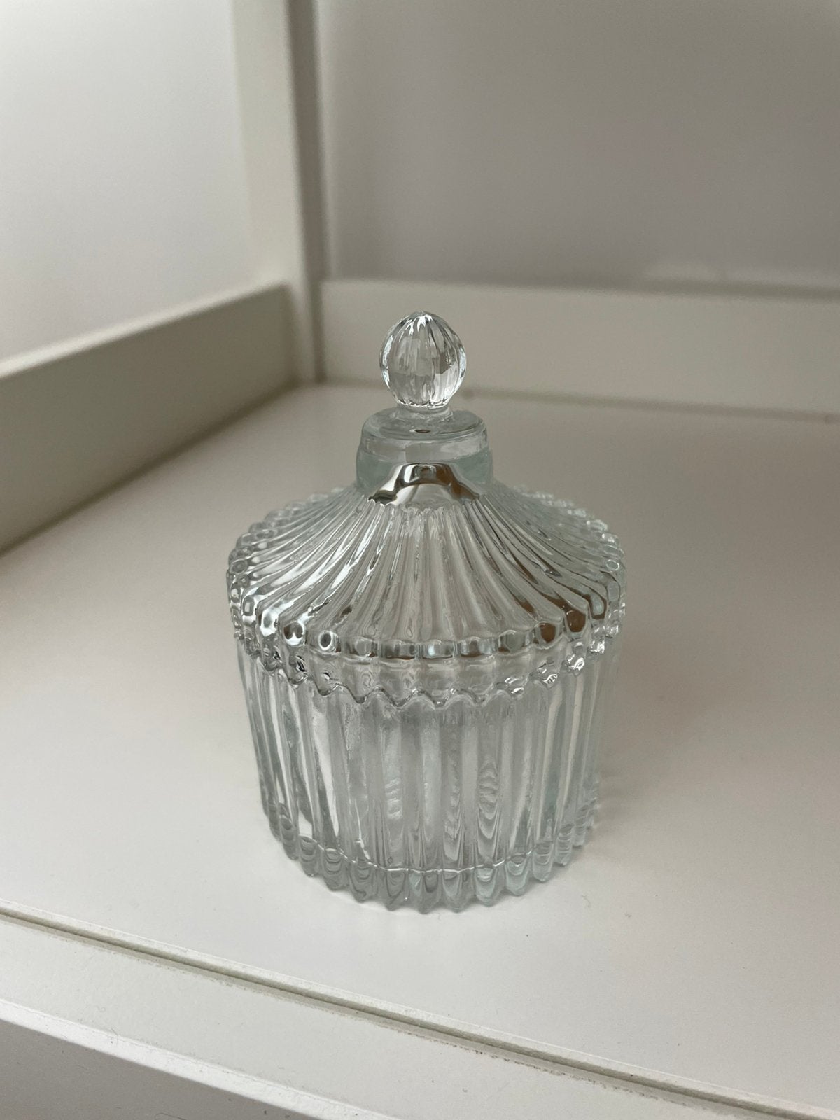 Glazen potje mini, Glas, Ophalen of Verzenden, Zo goed als nieuw, Met deksel