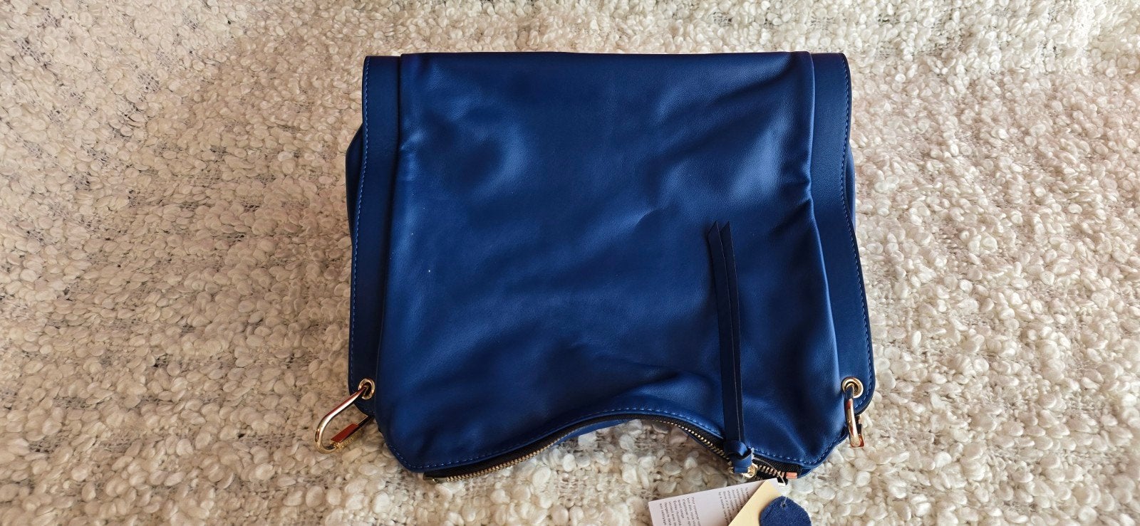 Sac à main en cuir bleu foncé — neuf, Enlèvement ou Envoi, Sac à main