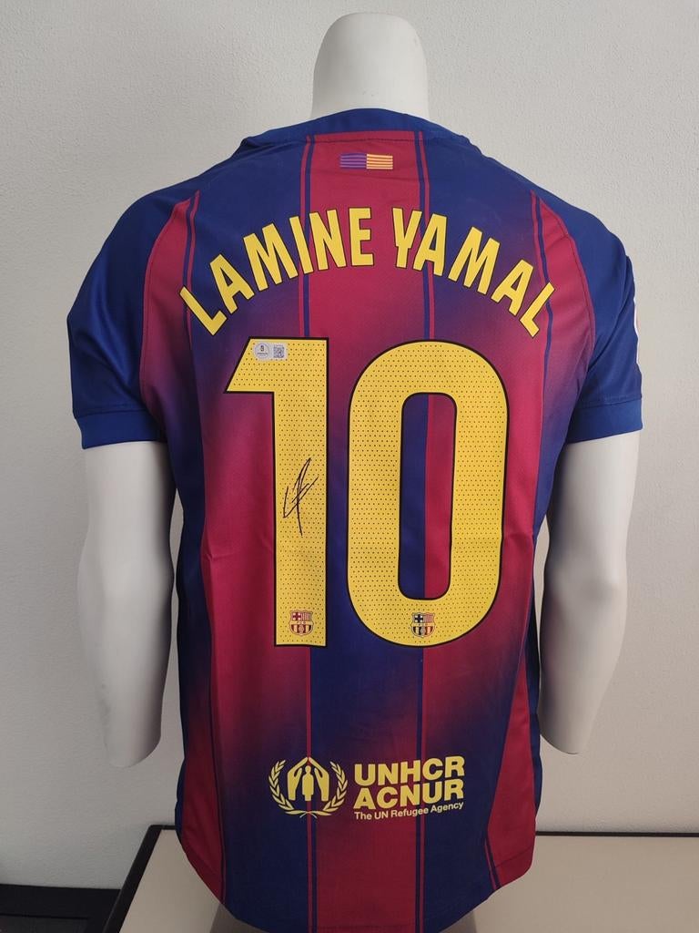 Lamine Yamal gesigneerd Fc Barcelona shirt met Beckett coa, Verzamelen, Ophalen of Verzenden, Nieuw, Shirt