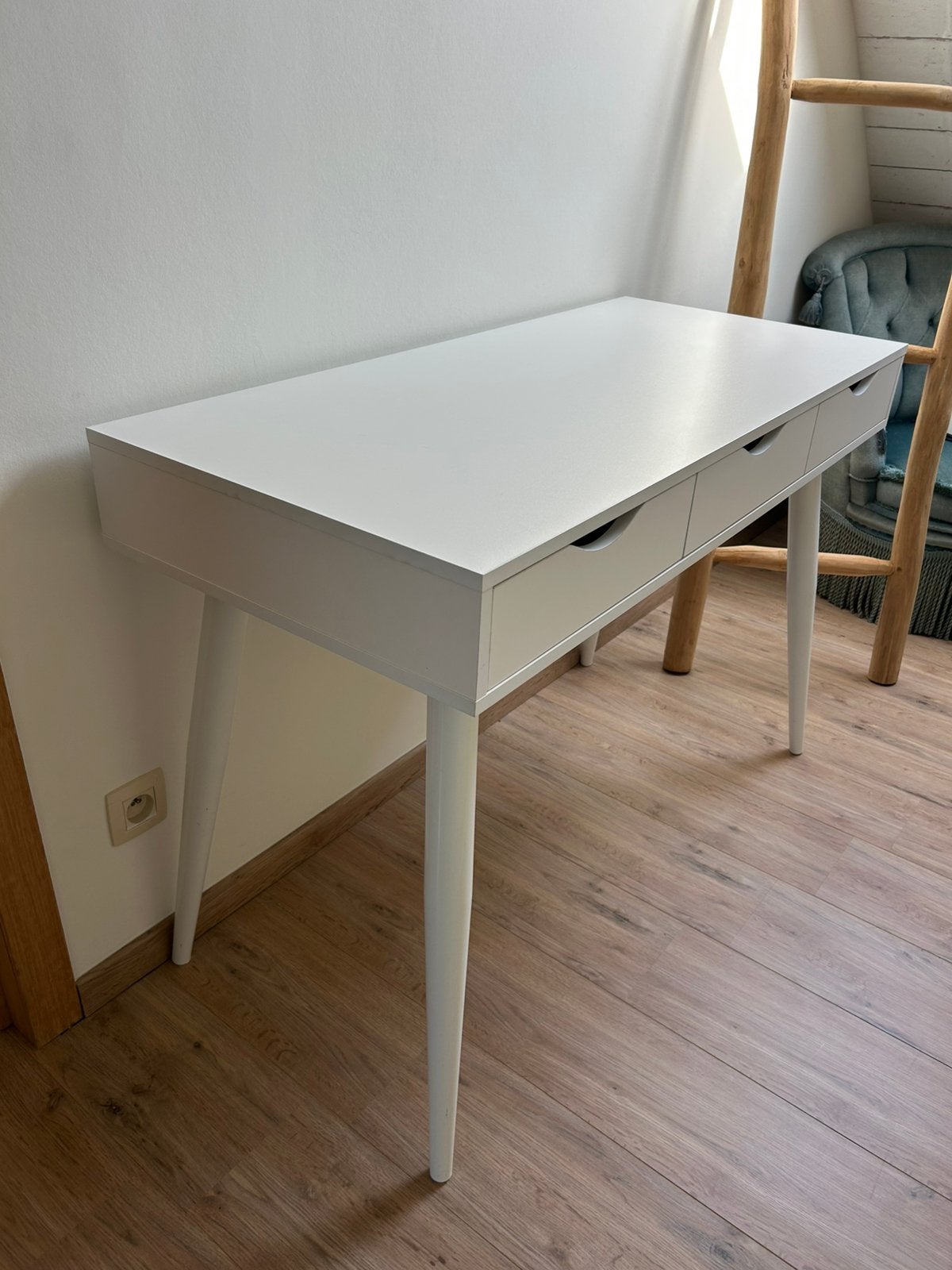 Wit bureau met 3 lades – 110 x 50 cm, Ophalen, Opbergruimte, 110 cm, 50 cm