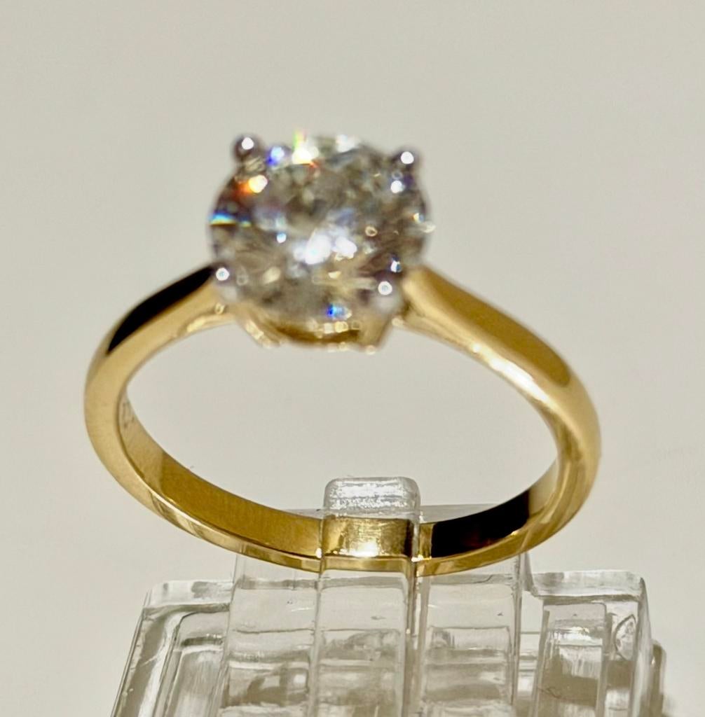 Nieuwe gouden solitaire ring met VS1 diamant van 2.00ct!, Neuf, Or, 17 à 18, Jaune