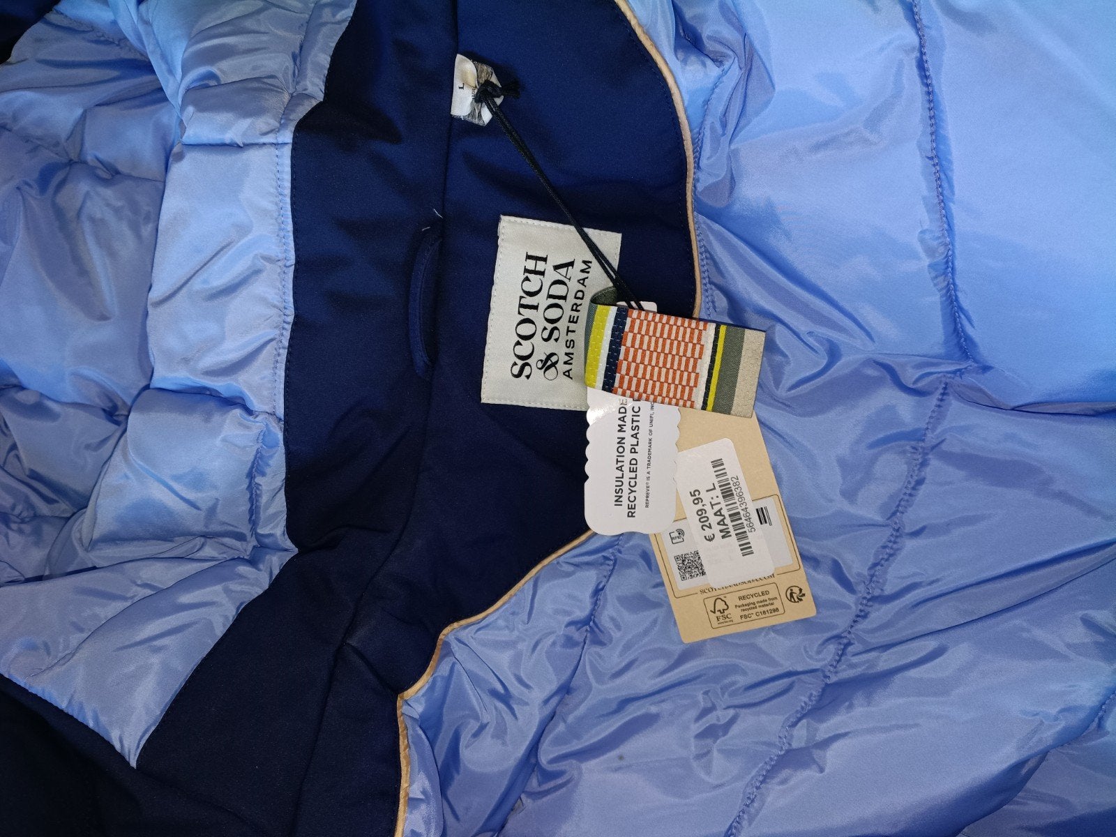Blauwe Scotch and Soda jas Maat L, Kleding | Heren, Maat 52/54 (L), Blauw, Nieuw, Ophalen of Verzenden