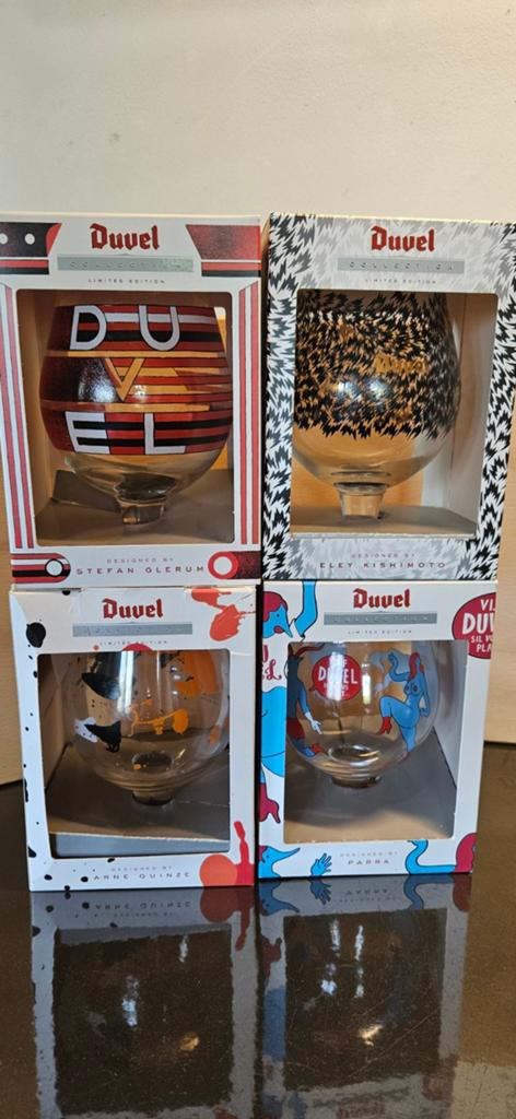 4 duvel glazen, limited edition, Verzamelen, Overige Verzamelen, Ophalen of Verzenden