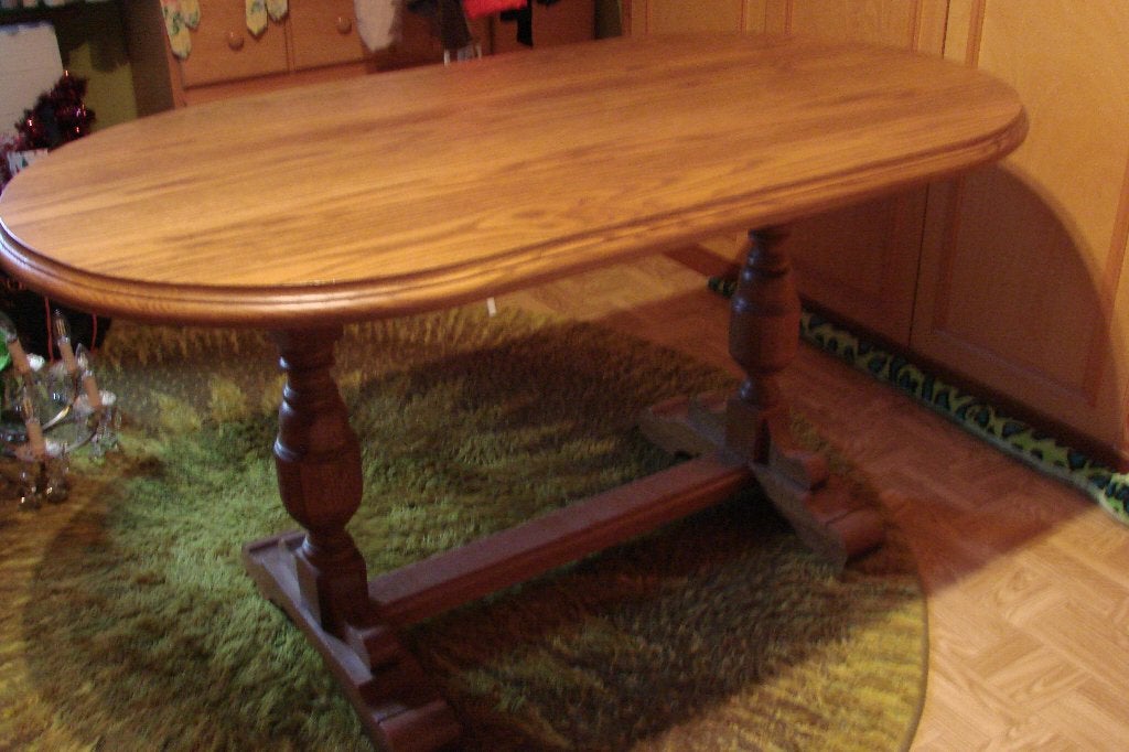 antiek vol eiken tafel ovaal, Ophalen