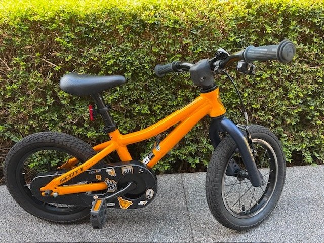 Kinderfiets Scott Roxter 14 inch kleur oranje, Fietsen en Brommers, Fietsen | Kinderfietsjes, Ophalen, Zo goed als nieuw, Minder dan 16 inch