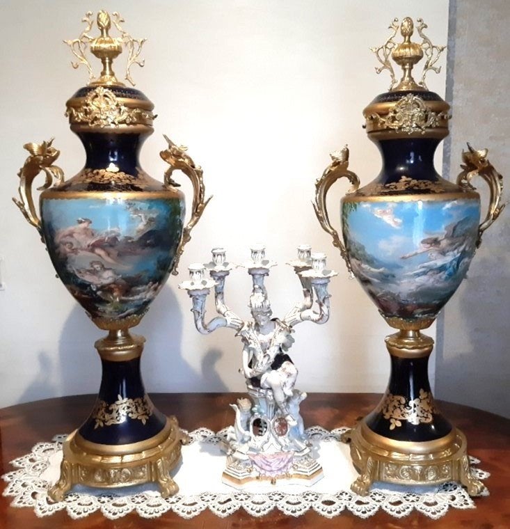 Vases en porcelaine en bronze, Enlèvement, Bronze