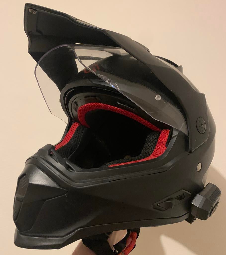 Dual Sport Helm Shiro MX313 Zwart (met intercom), Motoren, Ophalen