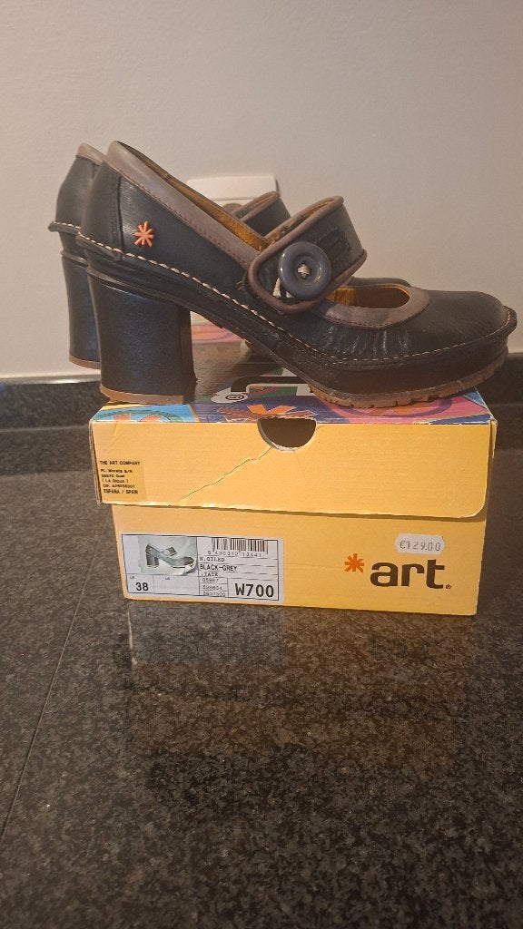 Dames schoen leer maat 38, Enlèvement, Comme neuf, Chaussures à haut talons