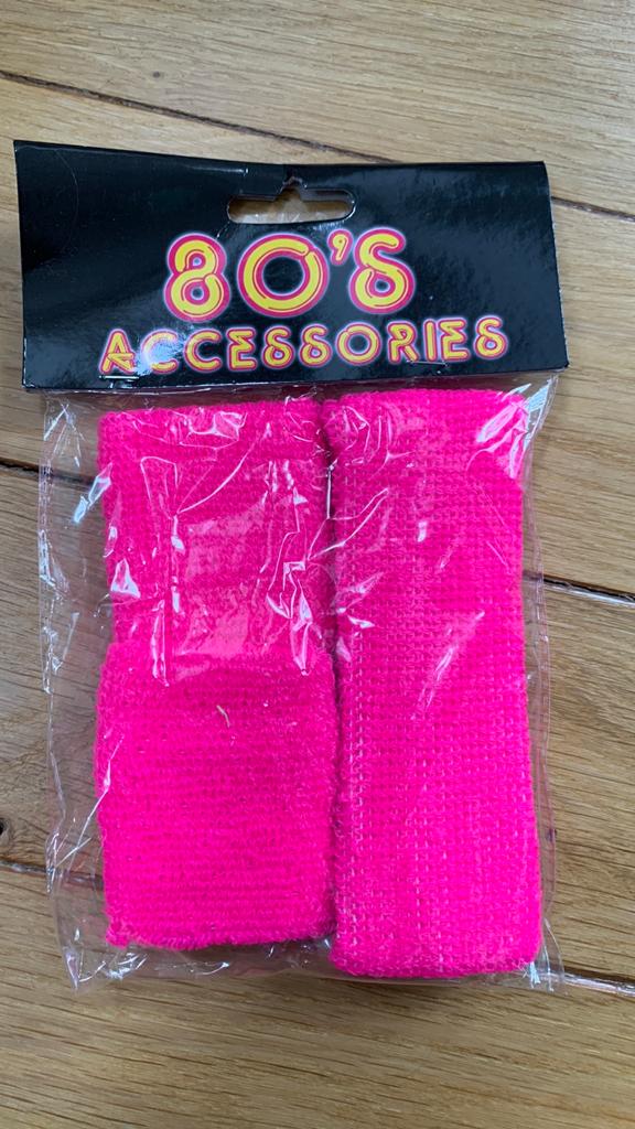 12 pakken Fluo roze 80’s zweetbanden (verkleed accessoires), Ophalen, Nieuw