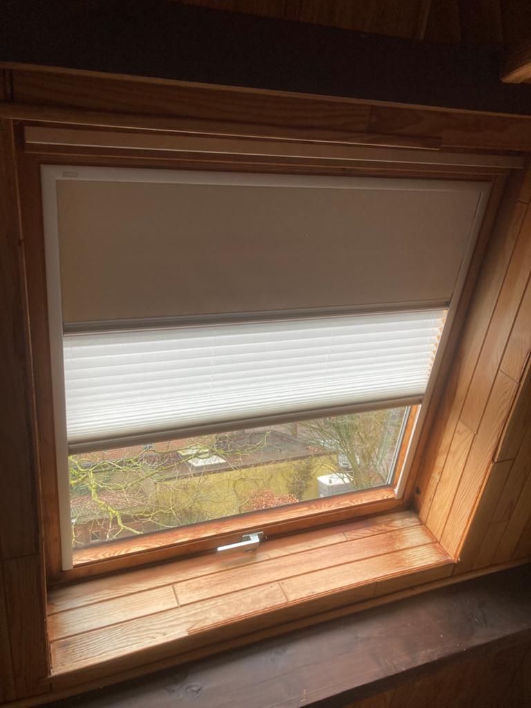 Velux duo plissé en verduisterend rolgordijn - GHL-4 (2x), Doe-het-zelf en Bouw, Ophalen, Zo goed als nieuw, Dakraam