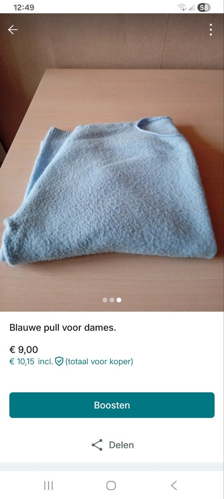 licht blauwe trui voor dames maat xl., Kleding | Dames, Overige kleuren, Maat 46/48 (XL) of groter, Ophalen of Verzenden, Gedragen