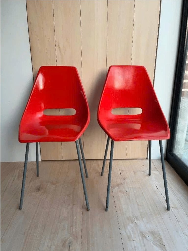 2 rode stoelen, Maison & Meubles, Chaises, Rouge, Enlèvement, Utilisé, Deux