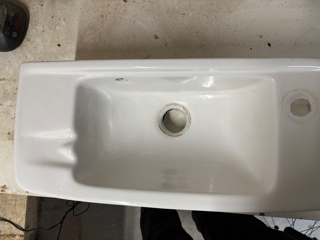 Handwasbakje, Bricolage & Construction, Enlèvement, Utilisé, Pierre, Lavabo