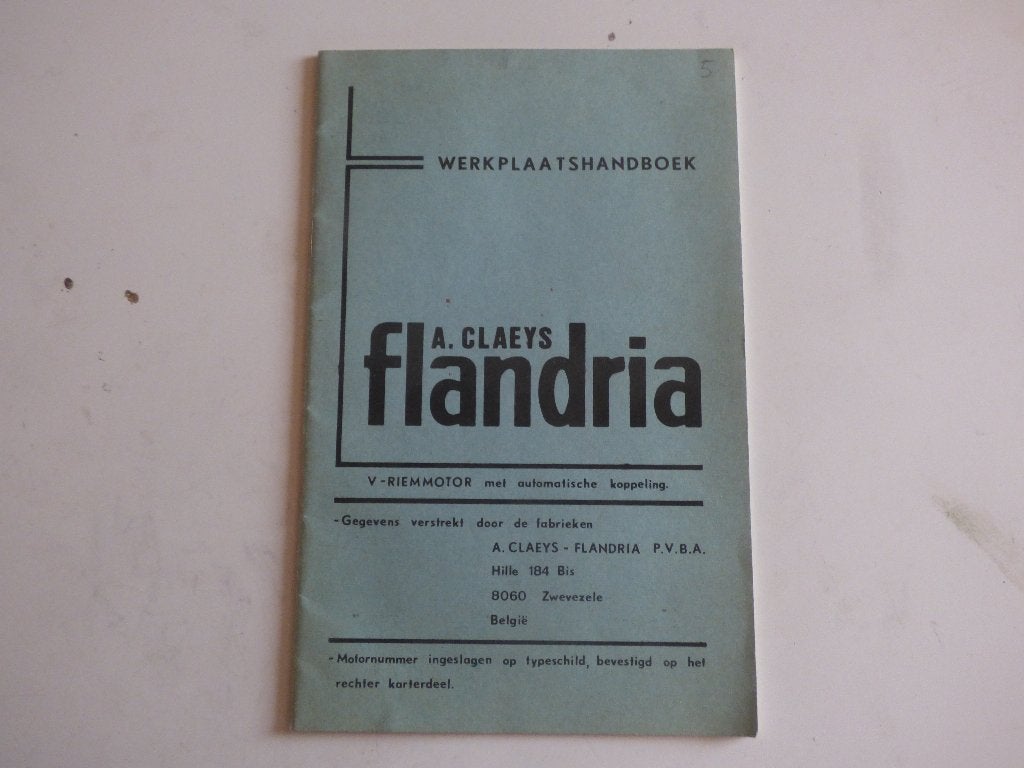 WERKPLAATSHANDBOEK FLANDRIA V-RIEMMOTOR, Ophalen of Verzenden, Gebruikt