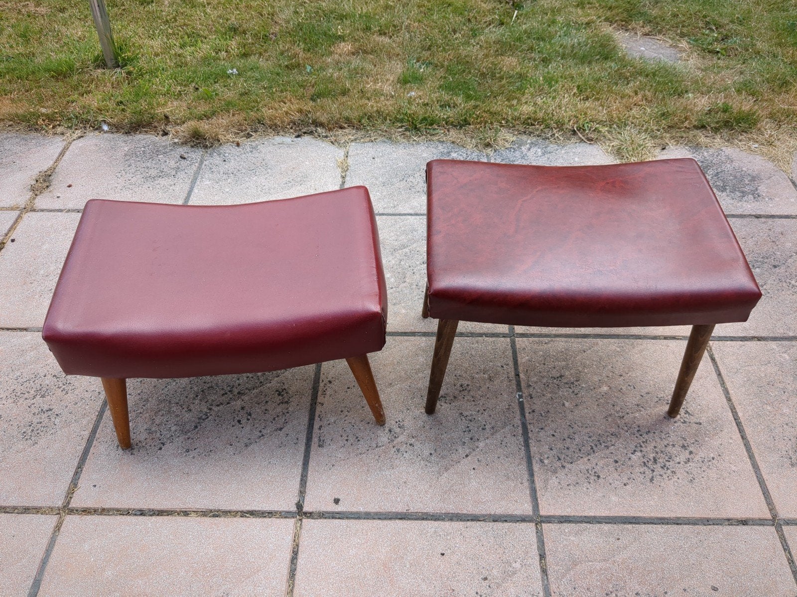2 poufs vintage rétro des années 50 - 60, Enlèvement, Comme neuf