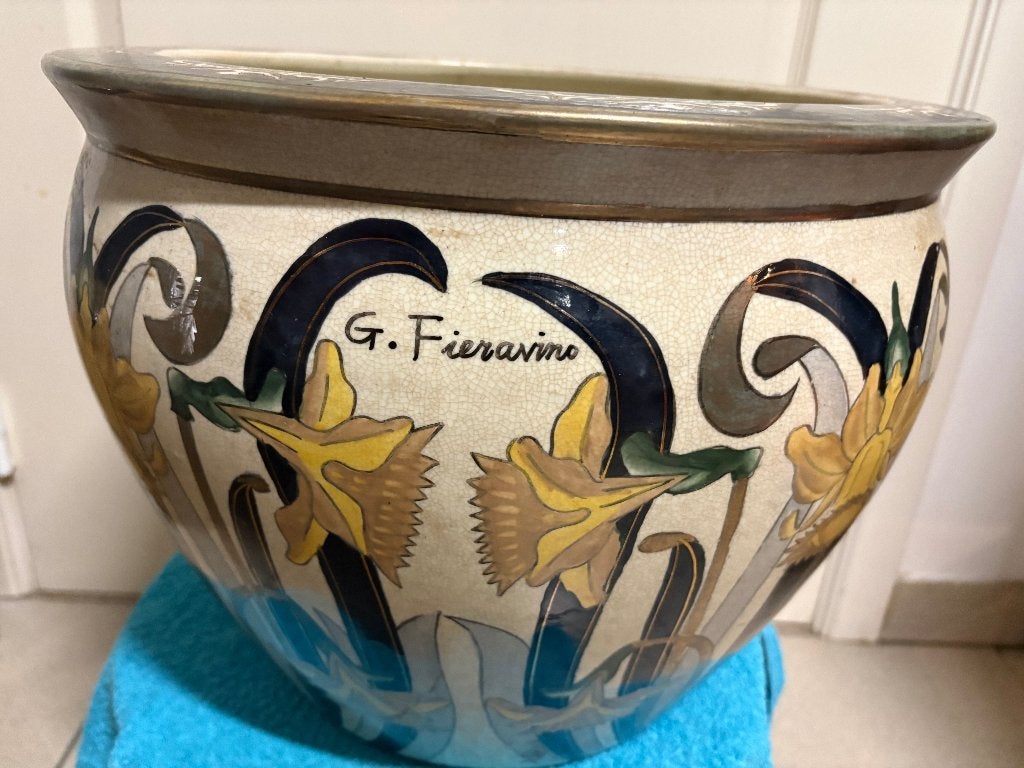 Art Nouveau planten potten en vaas G. Fieravino, Ophalen