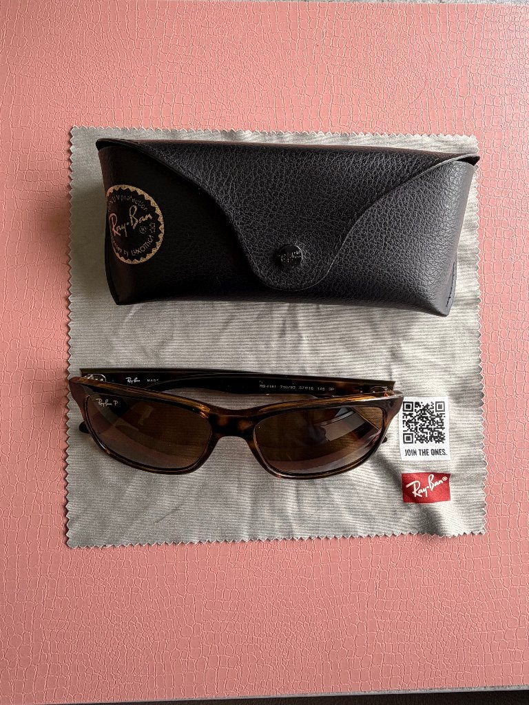 Ray-Ban RB polarized, Handtassen en Accessoires, Zonnebrillen en Brillen | Heren, Zo goed als nieuw, Zonnebril, Ray-Ban, Bruin