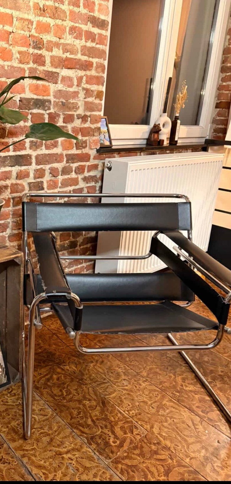 Design fauteuil–naar de hand van Marcel Breuer–Bauhaus stijl, Maison & Meubles, Chaises, Comme neuf, Deux, Enlèvement, Métal