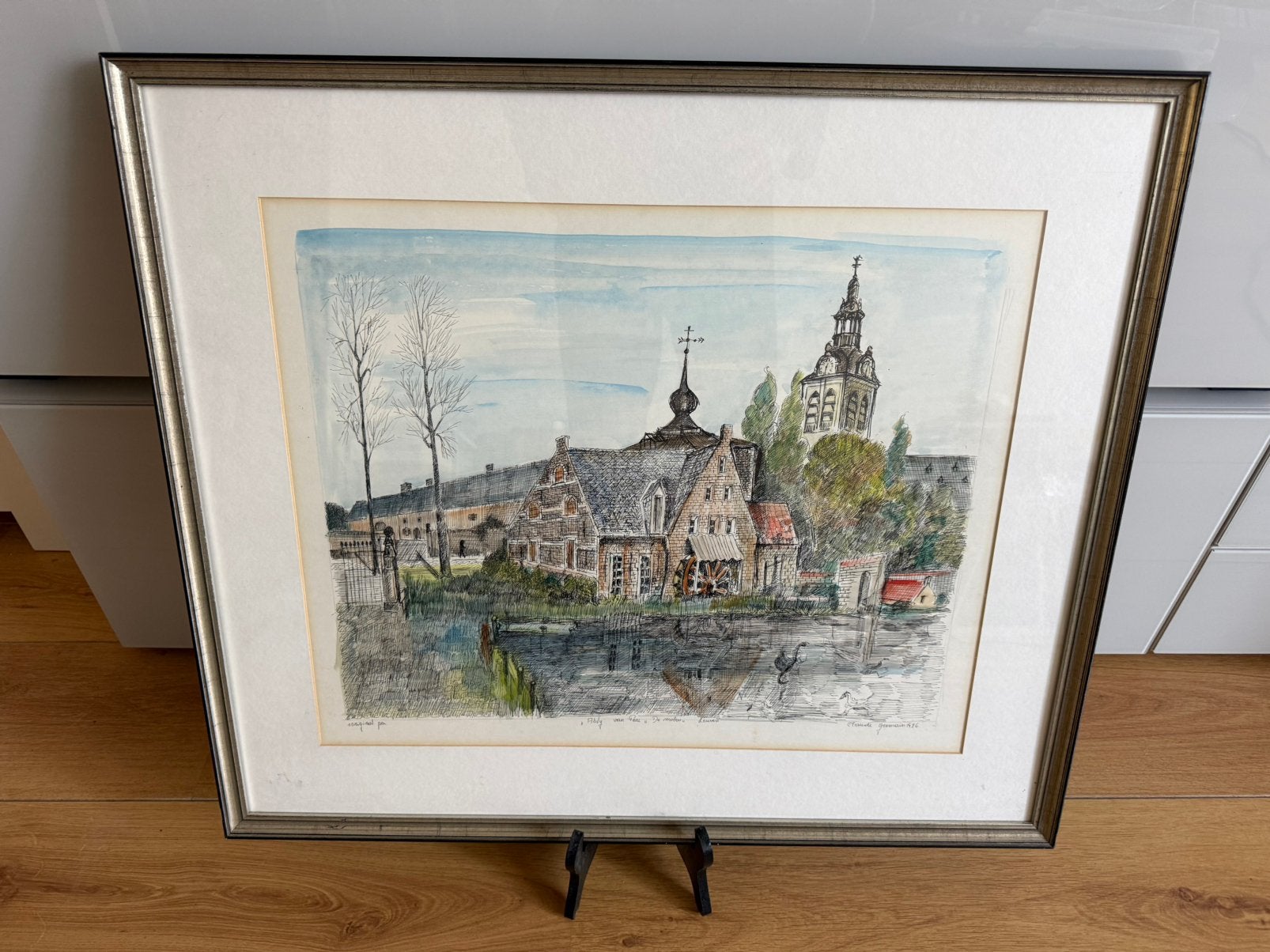 Claude Germain Abbaye du Parc — « Le Moulin », Louvain 1986, Antiquités & Art, Enlèvement ou Envoi, Dessin, Dessin à la plume