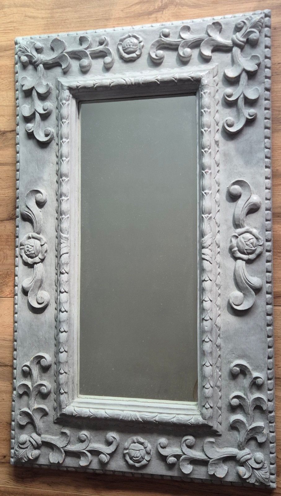 Grote zware barok/rococo spiegel, – houten kader, Ophalen