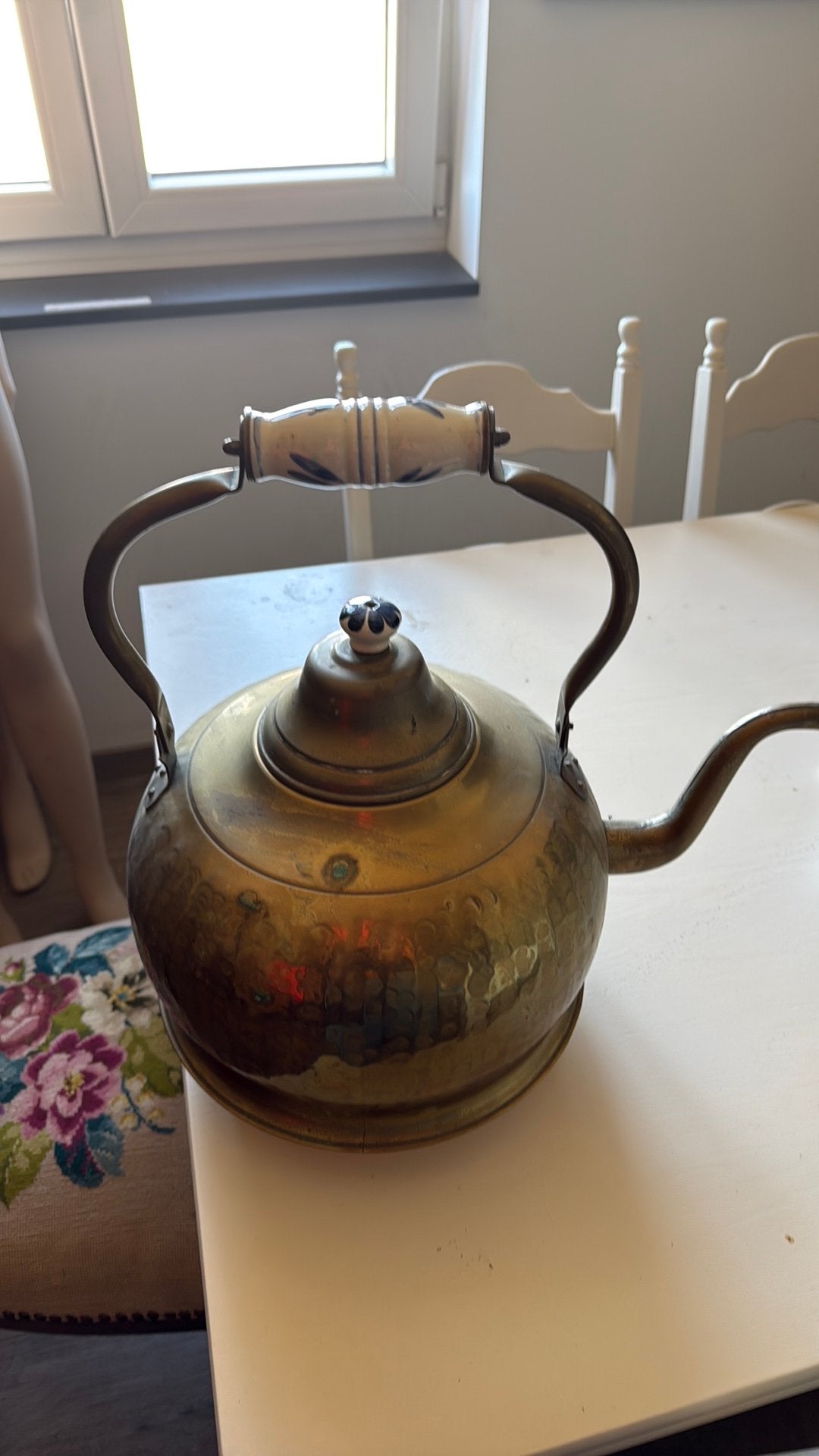 Geel koper pot vintage, Enlèvement, Cuivre