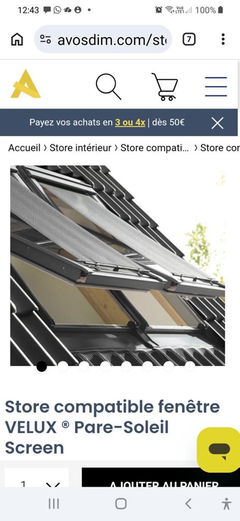 Store velux extérieur solaire, Bricolage & Construction, Enlèvement