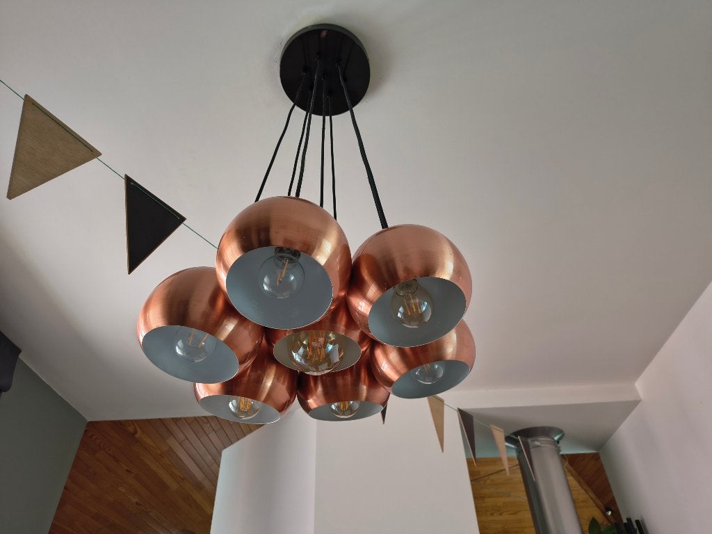 Zuiver hanglamp Multiglow copper, Huis en Inrichting, Ophalen of Verzenden, Gebruikt, Metaal, 75 cm of meer