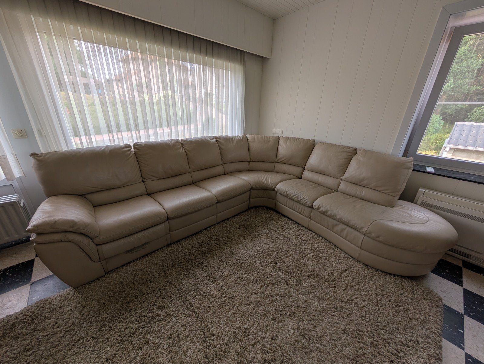 Italsofa by Natuzzi L-hoekzetel in echt
leder- 270 x 310 cm, Enlèvement
