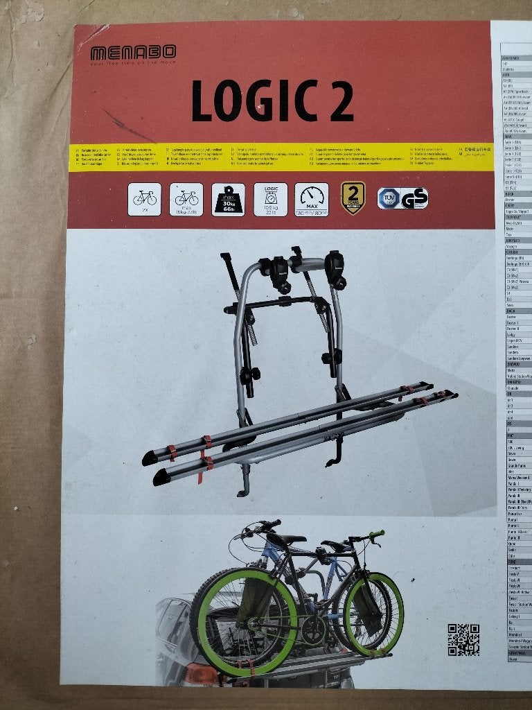 Porte vélos Menabo Logic 2, Ophalen, 2 fietsen, Gebruikt, Trekhaakdrager