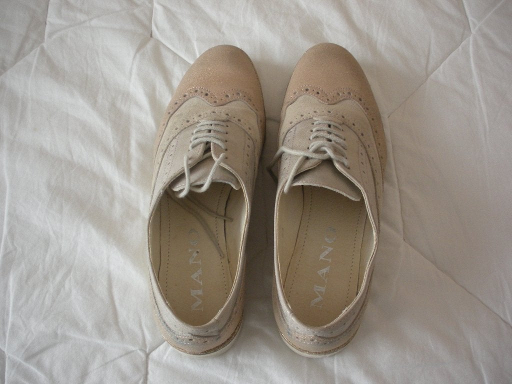 Chaussures basses à lacets "MANO", pointure 39., Beige, Comme neuf, Enlèvement, MANO