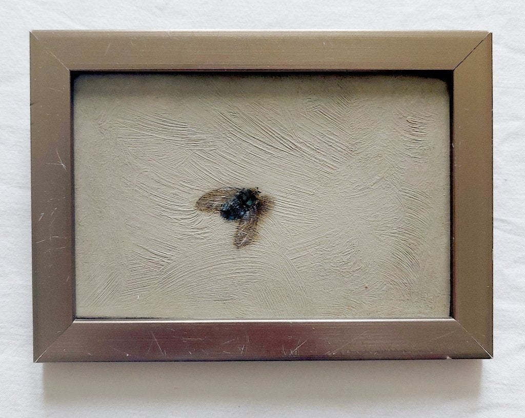 Peinture avec une mouche à viande - Peinture à l'huile, Enlèvement ou Envoi, Peinture à l'huile, Panneau, Encadré