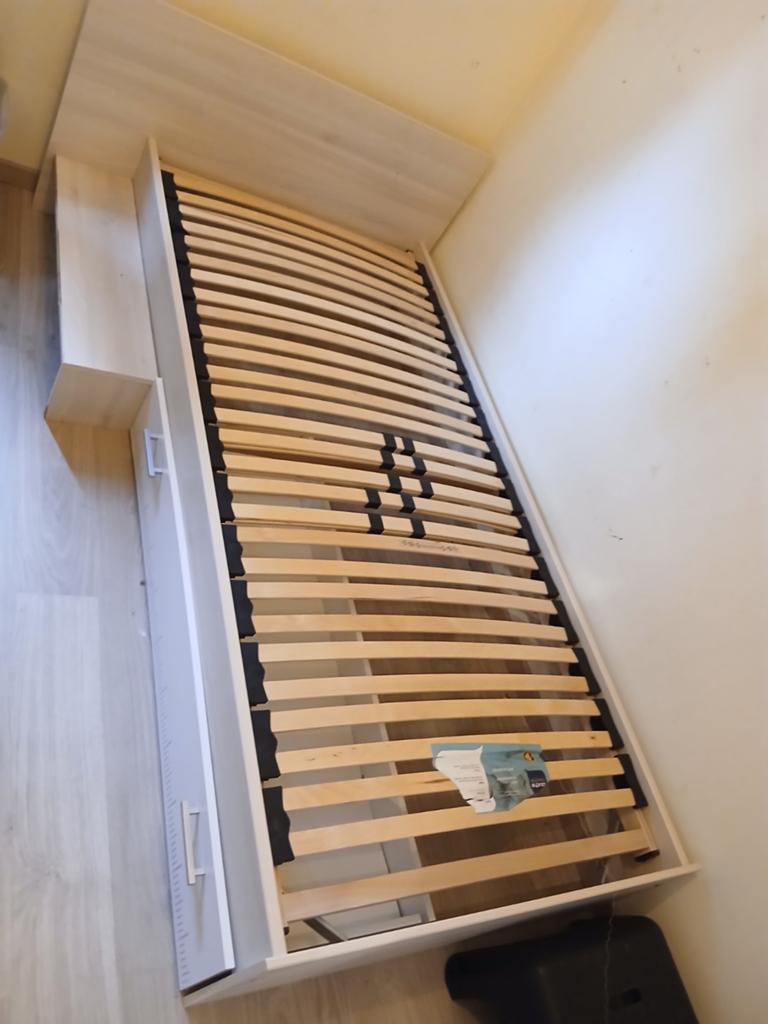 1 persoonsbed met lade en lattenbodem voor 50 euro, Ophalen, Gebruikt, Eenpersoons