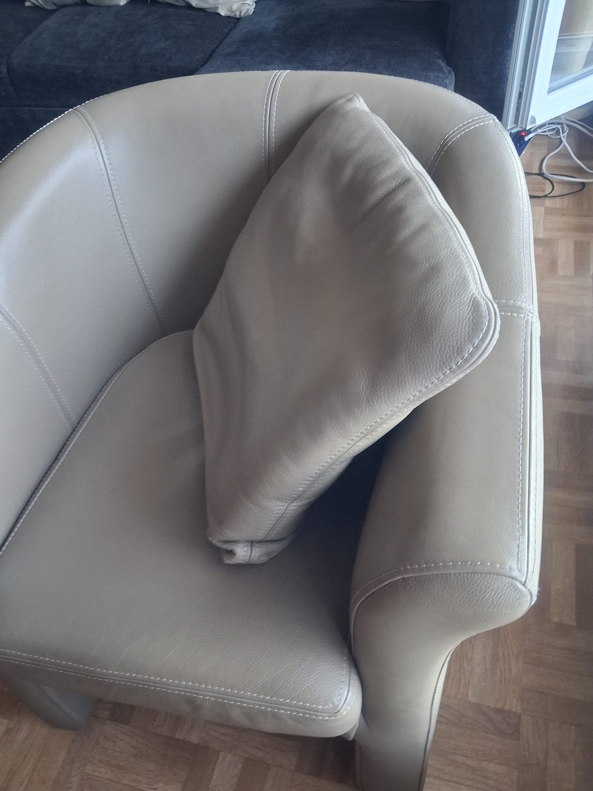 Chaise de salle à manger en cuir - 3 pièces, Enlèvement, Comme neuf, Cuir