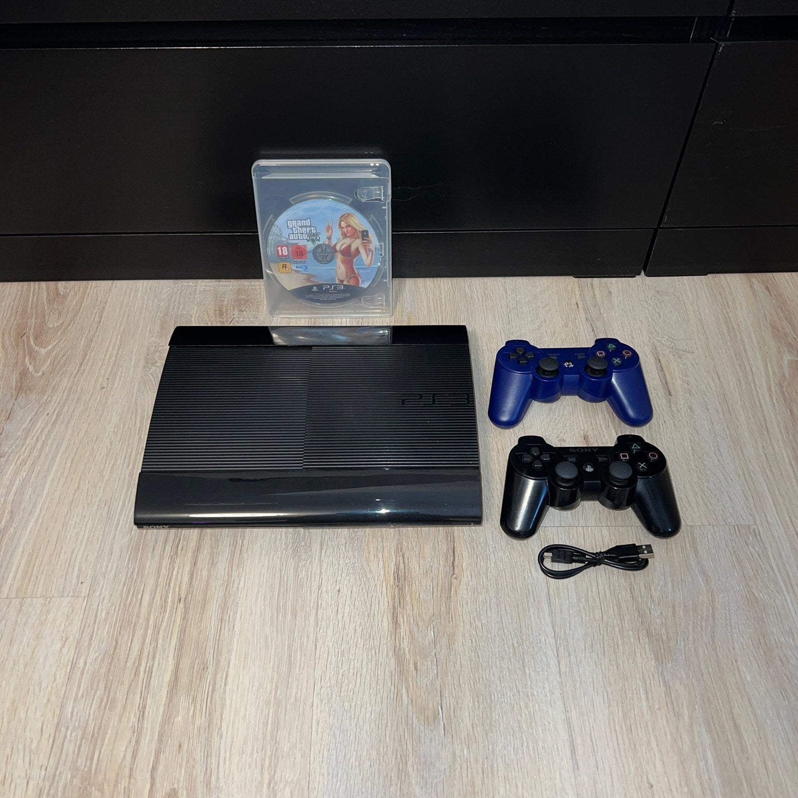 playstation 3 super slim - 500gb, Games en Spelcomputers, Spelcomputers | Sony PlayStation 3, Ophalen, Super Slim, Met 2 controllers