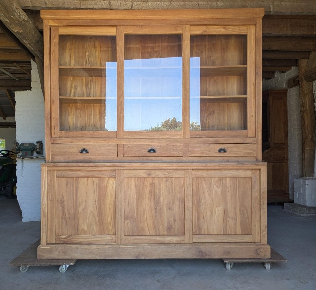 Prachtige Teak Buffetkast 200 cm, Huis en Inrichting, Kasten | Vitrinekasten, Ophalen, 200 cm of meer, Met lade(s), Zo goed als nieuw