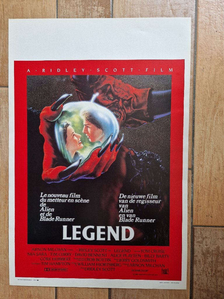 filmaffiche Tom Cruise Legend 1985 filmposter, Collections, Enlèvement ou Envoi, Rectangulaire vertical, A1 jusqu'à A3, Comme neuf