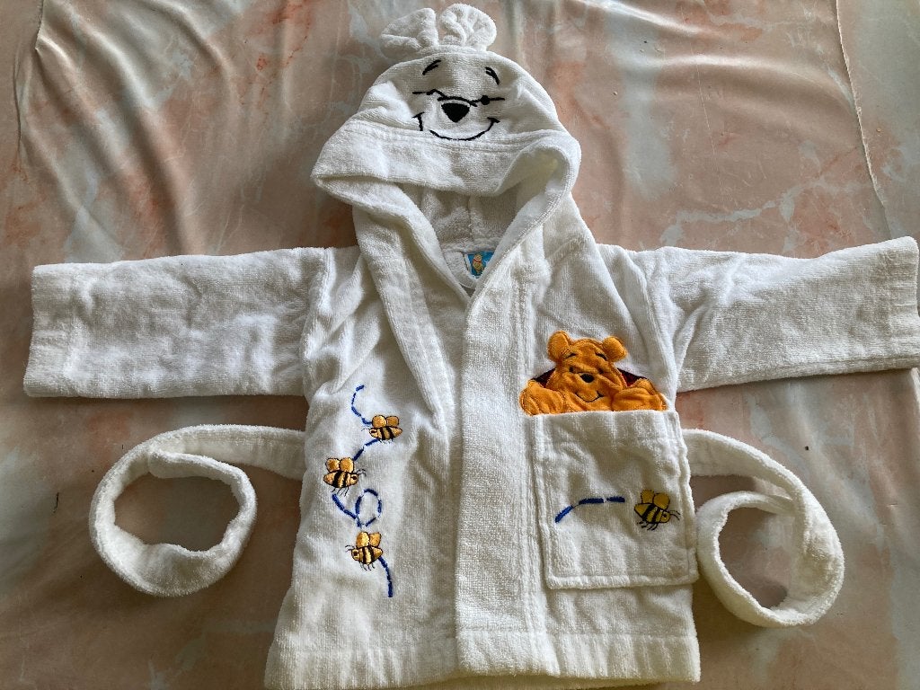 Witte baby badjas van Winnie the Pooh, Kinderen en Baby's, Ophalen of Verzenden, Nieuw, Jongetje of Meisje, Badponcho