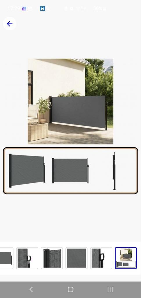 auvent latéral extensible 500x140cm, Enlèvement, Aluminium