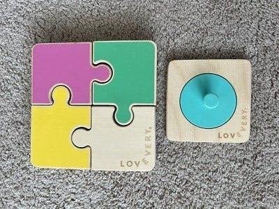 Houten puzzel lovevery, Ophalen of Verzenden, Zo goed als nieuw, Van hout