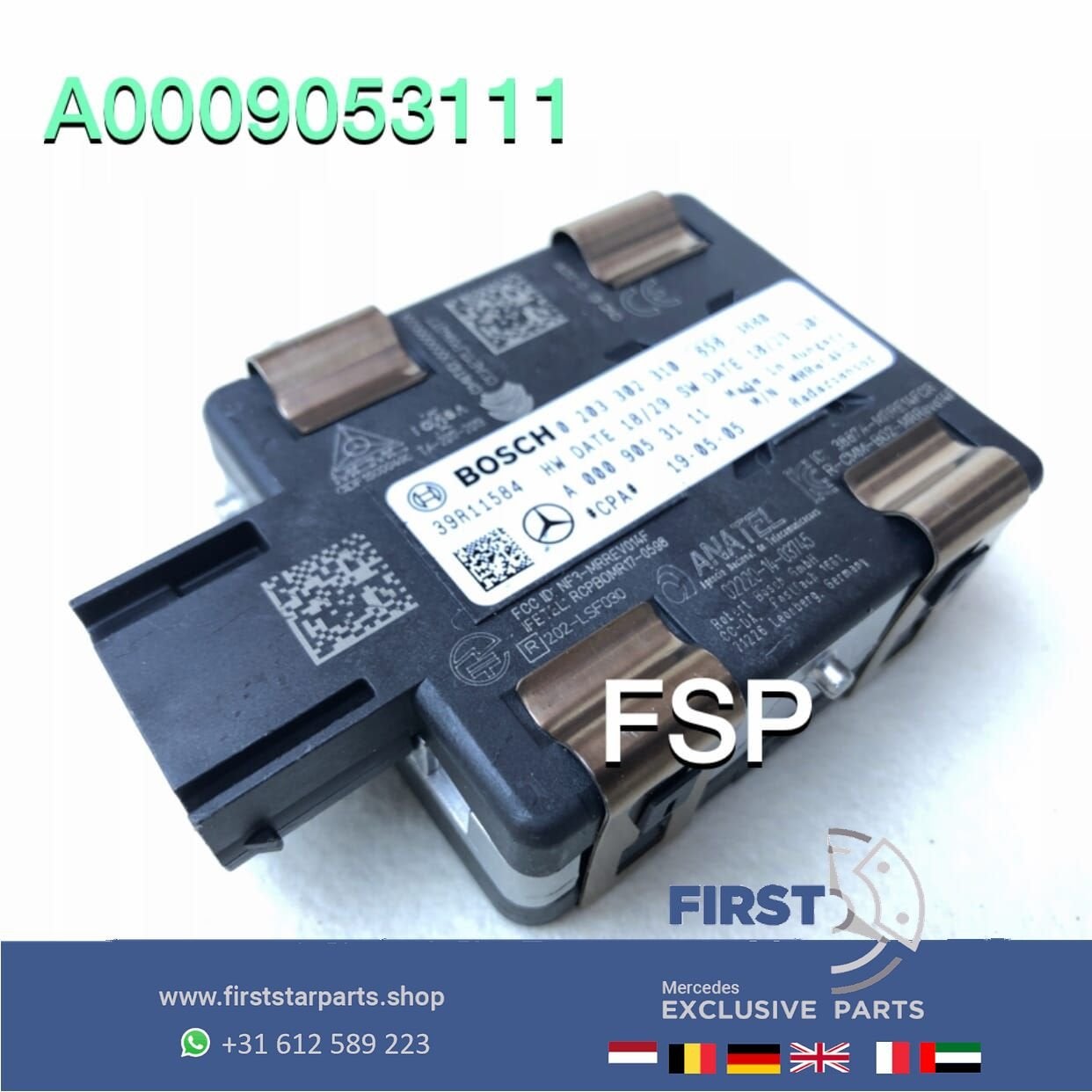 W205 distronic radar sensor A0009053111 Mercedes C klasse af, Gebruikt, -, Ophalen of Verzenden, -