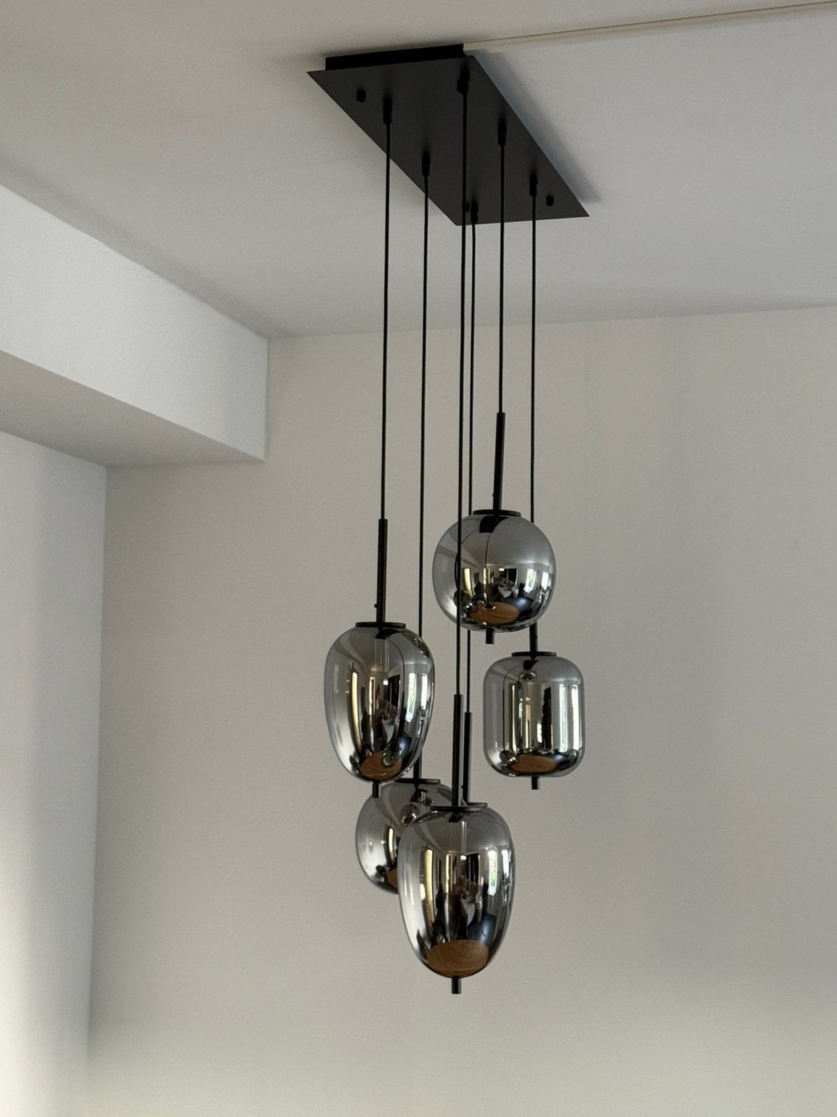 Lustre avec 6 luminaires, Maison & Meubles, Enlèvement, Comme neuf, Verre