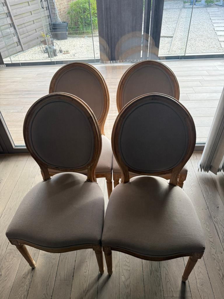 4 stoelen te koop, Maison & Meubles, Chaises, Utilisé, Quatre, Brun, Enlèvement