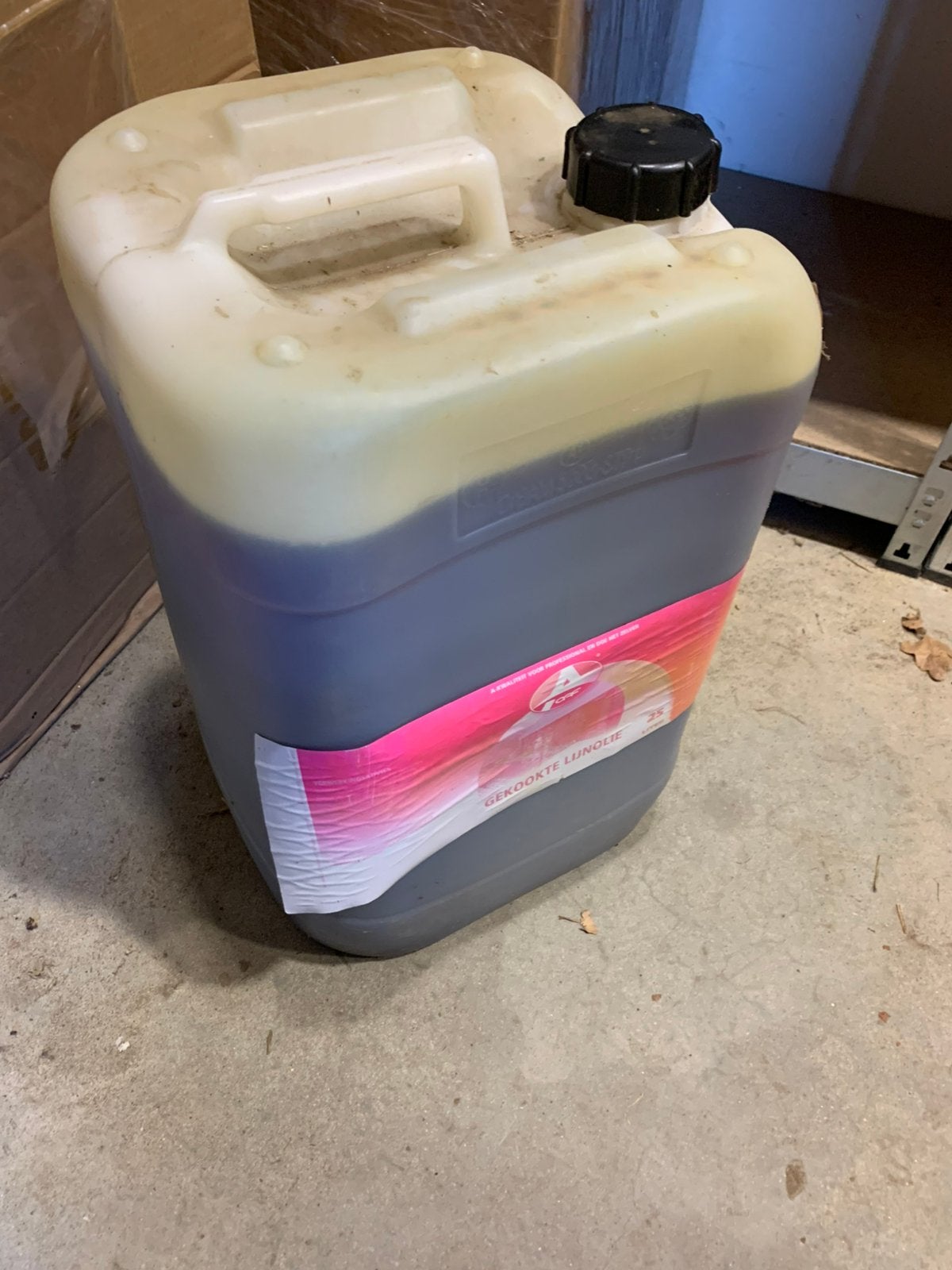 Gekookte lijnolie 25l, Doe-het-zelf en Bouw, Verf, Beits en Lak, Ophalen, Overige kleuren, Nieuw, Beits