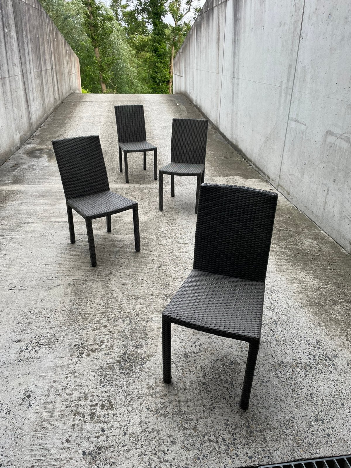 4 Tuinstoelen wicker, Jardin & Terrasse, Chaises de jardin, Enlèvement, Utilisé, Osier